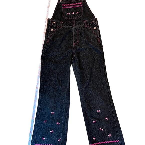 FADED GLORY Girls Black and Pink Sparkle One Piece Jumper with belt loop SZ 7 - Picture 10 of 11